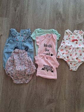 Baby Girl 3 To 6 Month Bundle Onesies One Piece Outfits